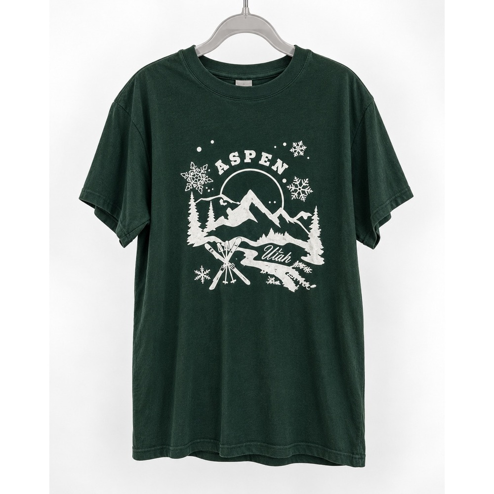 PINK Victoria's Secret Aspen Ski Graphic Tee S 19" Pit-to-Pit